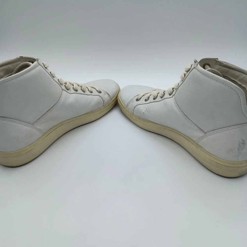 ECCO Soft 7 White Leather High Top Sneakers Mens Size 41‎ Extra Width